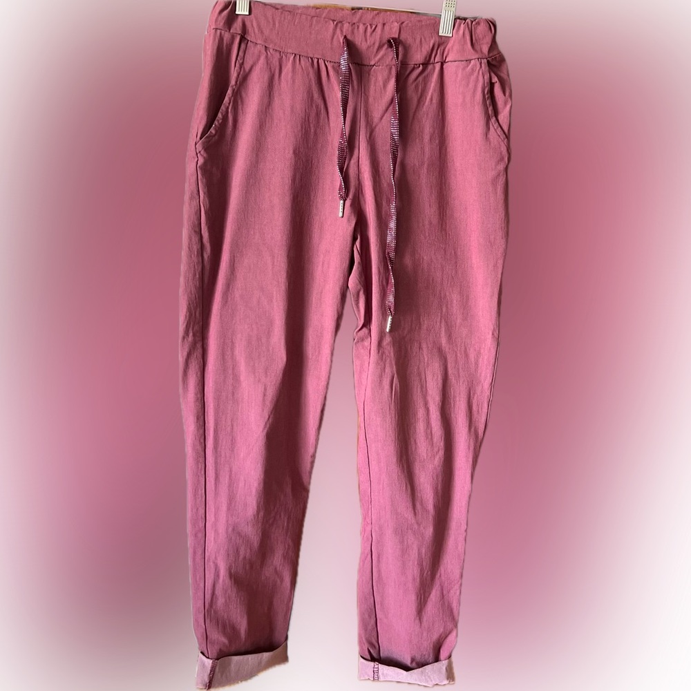 Pink Drawstring Jogger Pants